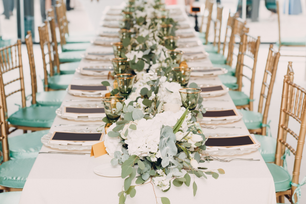 Banquet wedding table with chairs