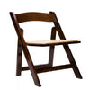 Fruitwood Wood Folding Chair with Tan Seat